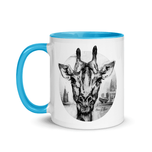 City gal Creative Purpose Mug Giraffe in light blue