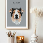 Pet dog digital portrait named Oakley