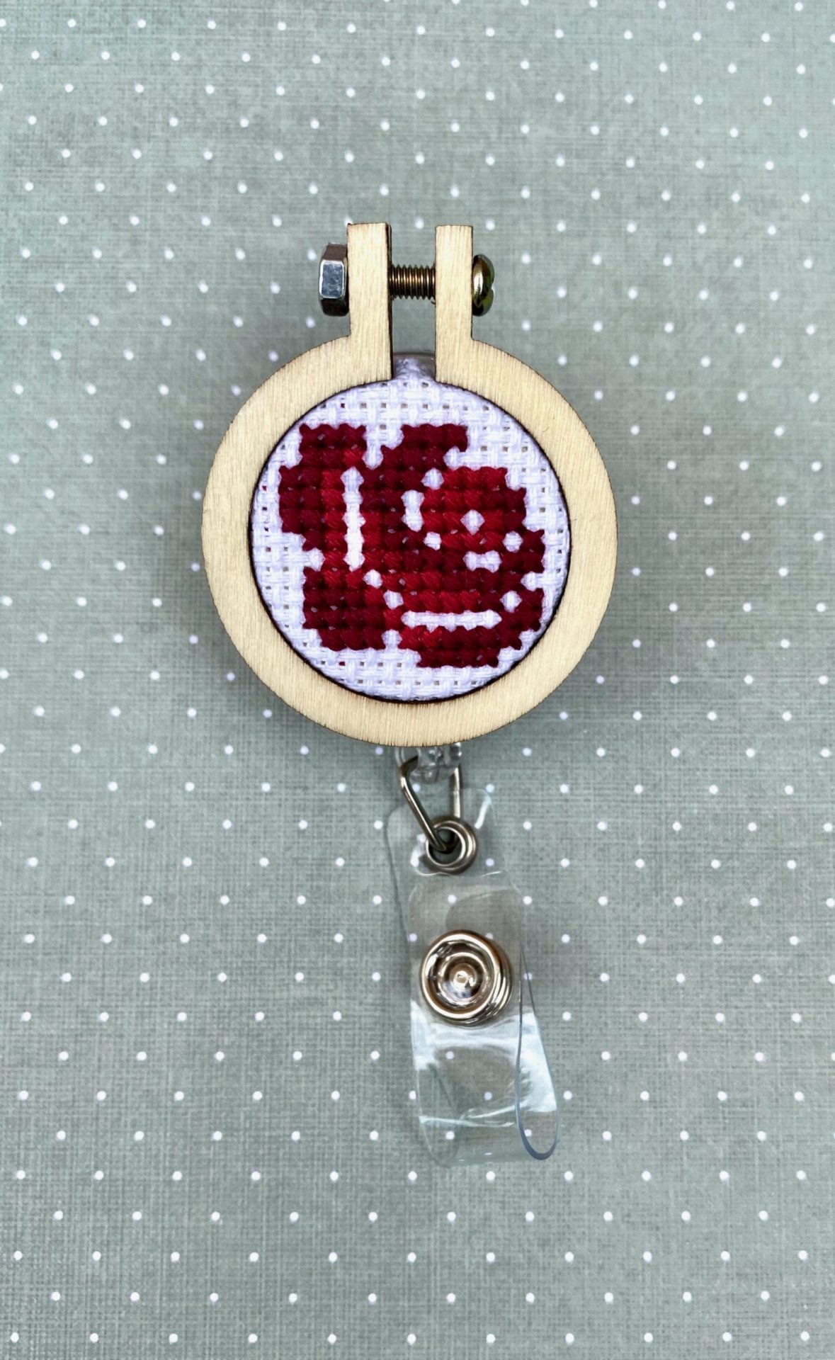Custom Cross Stitch Badge Clip
