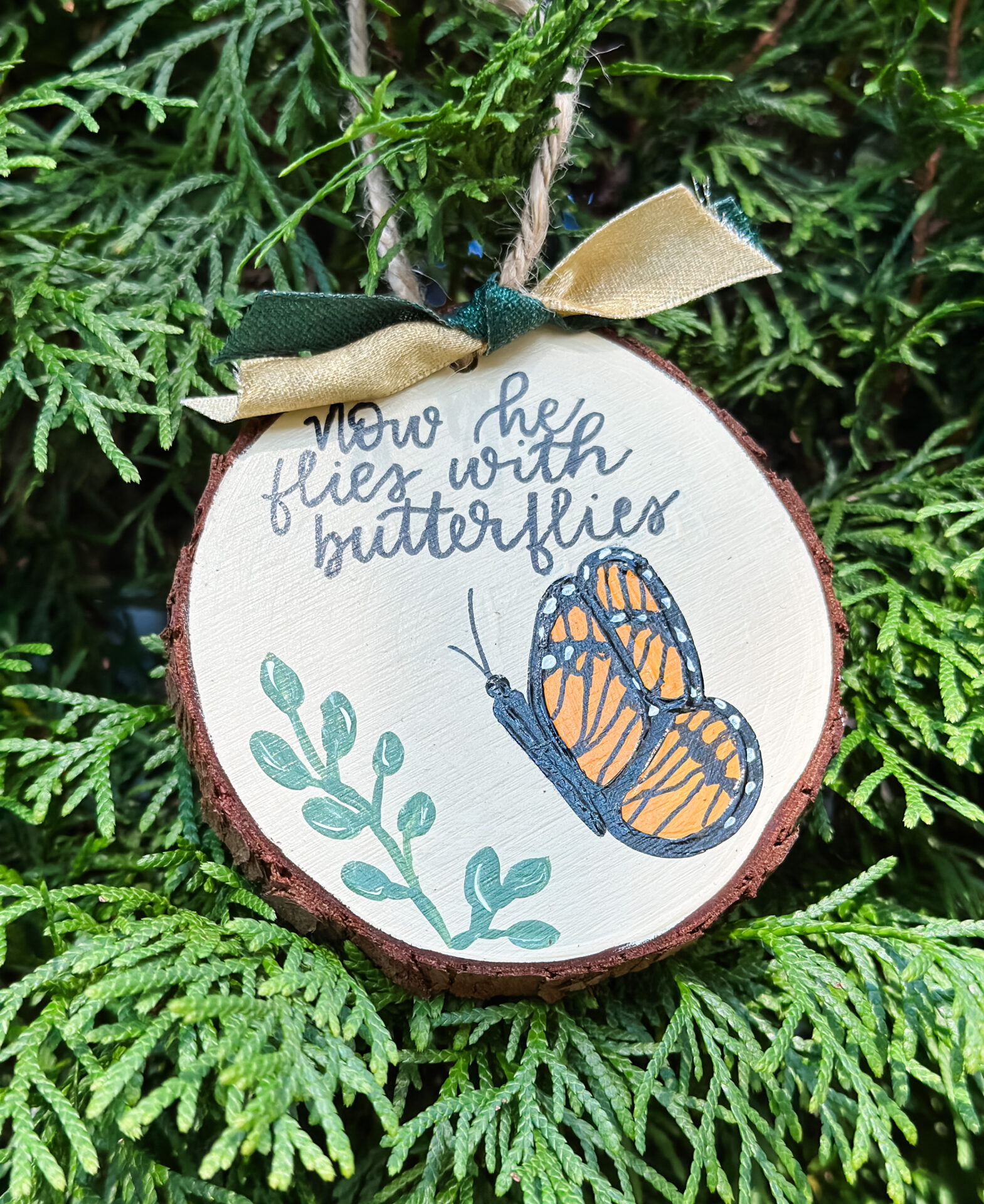 Hand Painted Wood Slice Ornaments 
