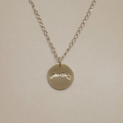Hawaii State Hand-Stamped Gold Necklace