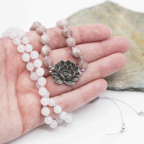 Lotus Flower And Jade Knotted Necklace