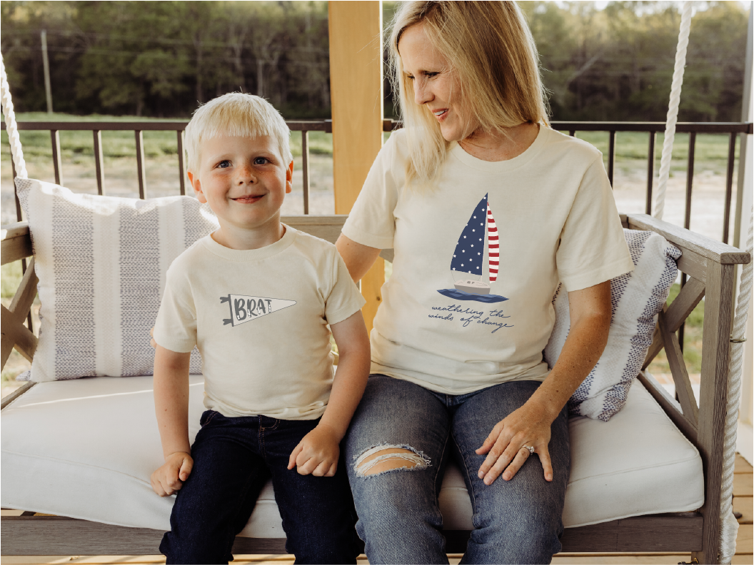 Mom and Son Neutral Patriotic Shirts
