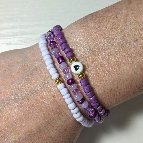 Purple up bracelets stackable