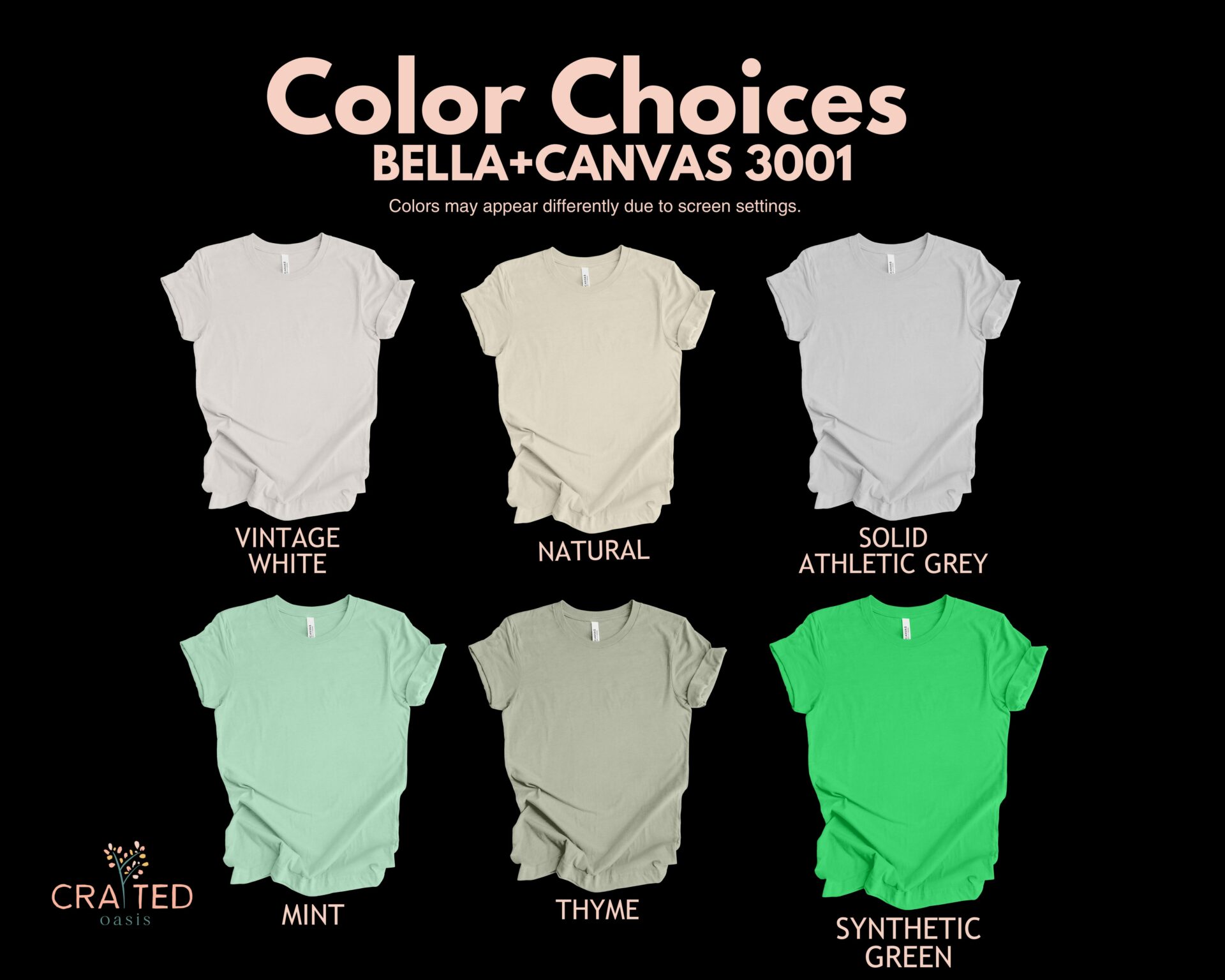 BC3001 Color Options featuring a modern neutral and festive pallet perfect for St. Patrick's Day festivities.