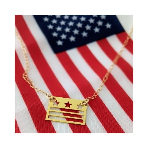 Stars & Stripes ~ American Flag Necklace - Spouse-ly