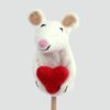Mouse finger puppet with heart