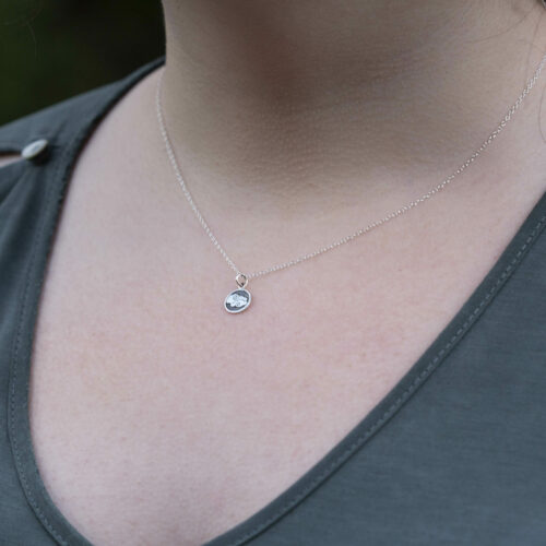 Air Element Cloud And symbol Sterling Charm Necklace