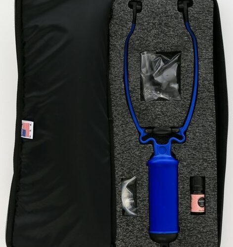 Blue Temple Massager and carry case.
