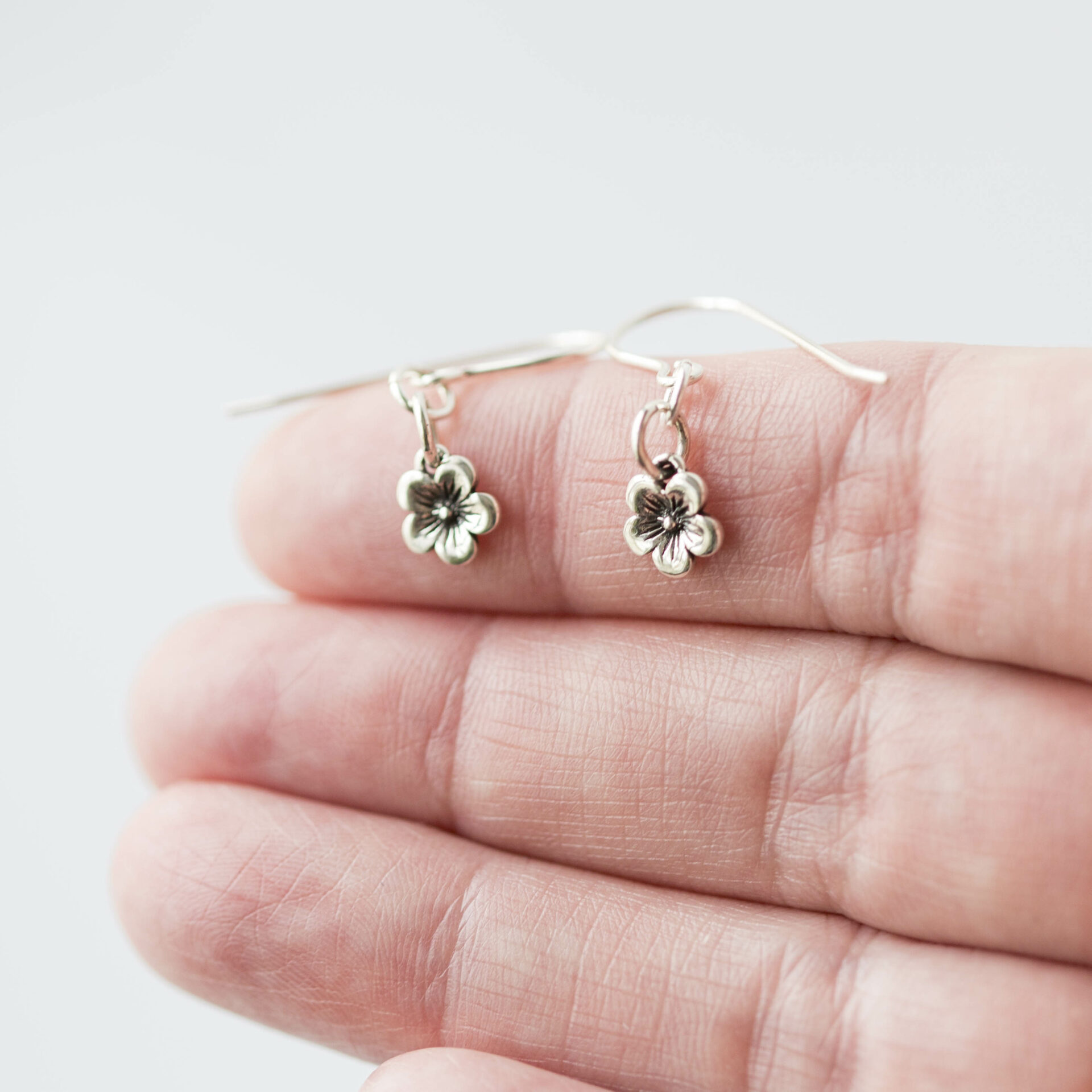 Sterling Silver Cherry Blossom Earrings
