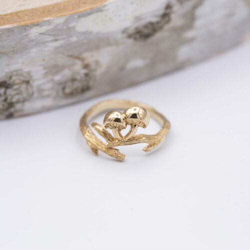 Bronze Adjustable Branch and Mushroom Ring
